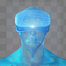 未来元宇宙图片_科技未来低聚VR虚拟现实透视人物
