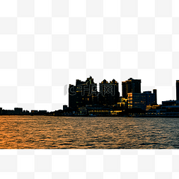 黄昏景色图片_广州珠江城市建筑黄昏