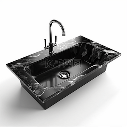 一个黑色的洗手池