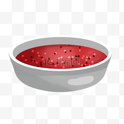 手绘特色水果图片_特色美食碗里的红色汤底