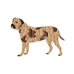 宠物狗彩色马赛克图案。