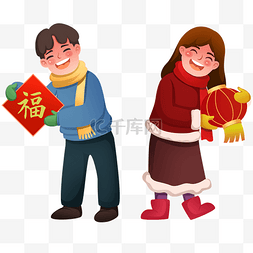 福字图片_新年福字灯笼人物