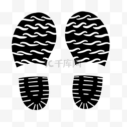 海浪纹样鞋印剪贴画