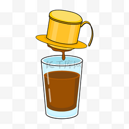 黄色咖啡杯图片_制作一杯越南滴滤咖啡