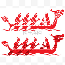 两种风格的中国龙船竞争插图