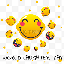 世界表情日图片_黄色简单干净世界笑脸日