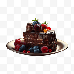 草莓奶油生日蛋糕图片_立体巧克力奶油蛋糕