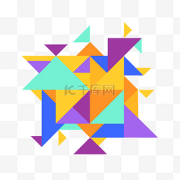 三角形状边框图片_抽象边框扁平风格多彩