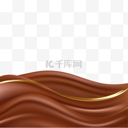 巧克力波浪抽象奶油边框