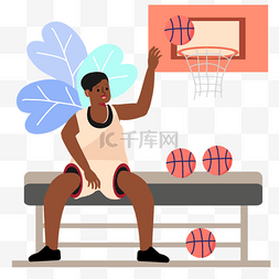 篮球投篮运动人物插画