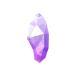 水晶宝石矢量隔离宝石紫粉色水晶