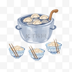 冬至美食饺子美食食物馄饨春节水