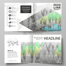 简约企业背景图片_方形设计双折小册子、杂志、传单
