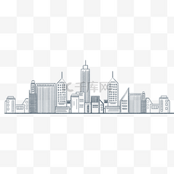 可爱简笔元素图片_简笔城市建筑底边线描