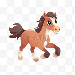 泼墨风格动物矢量图库图片_卡通可爱小动物元素手绘马
