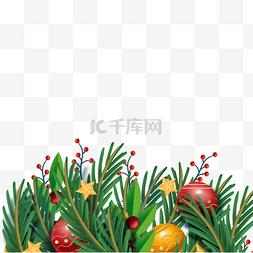 绿色棉花背景图片_圣诞节一品红花卉节日圣诞球