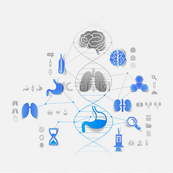 概念医学线条图片_dna 螺旋结构与医疗的图标