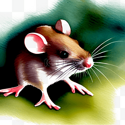 老鼠水墨画图片_可爱的小老鼠