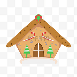 棕色的圣诞背景图片_童话糖果屋棕色房子图片