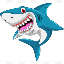 鲨鱼捕食图片_愤怒的鲨鱼卡通