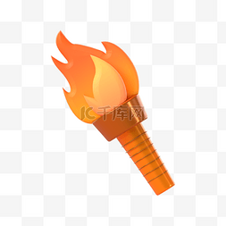 立体3d装饰图片_C4D3D立体火炬火把火焰