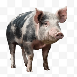 卡通动物插画猪图片_卡通手绘动物小花猪