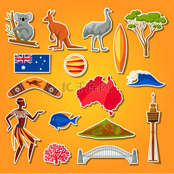 悉尼旅游图片_澳大利亚的图标集。