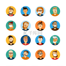 情绪表情图标图片_男性用户图片集男性表情表达不同