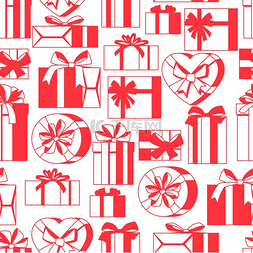 圣诞节无缝模式图片_带礼品盒的无缝庆祝模式。带礼品