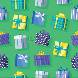 礼品盒标签图片_平面设计中的礼品盒无缝模式矢量