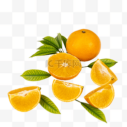 橙子鲜橙绿色水果