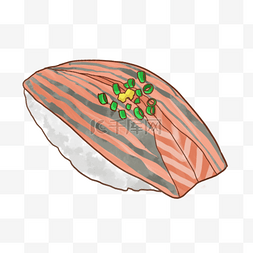 鸡腿汉堡海报图片_可爱红色三文鱼寿司