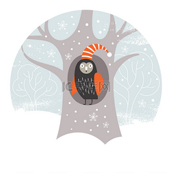 banner童装图片_Christmas card with owl