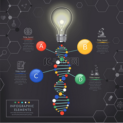 学习创意灯泡图片_灯泡创意图表模板