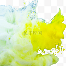 树在水中图片_黄色墨水摄影图七彩抽象