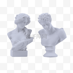 石膏像素材图片_琴女赫尔墨斯雕塑石膏像