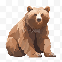 扁平插画手绘免抠元素熊