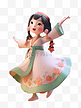 3D立体卡通中国风汉服女孩人物形象