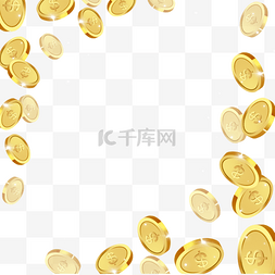 3d金币金色质感边框