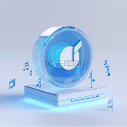 3D图标功能立体蓝色科技元素