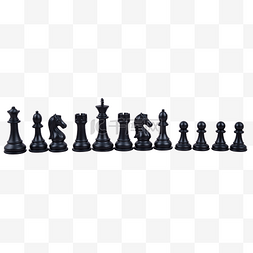 一排黑色棋子国际象棋简洁