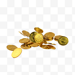 货币经济黄金金融金币堆