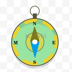 指南针蓝色图片_绿色指针平面方向指南针