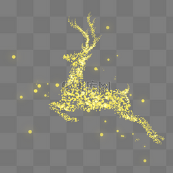 黄色荧光灯图片_圣诞光效麋鹿小鹿