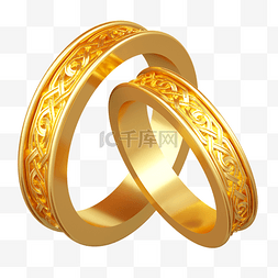 3DC4D立体婚礼装饰结婚戒指