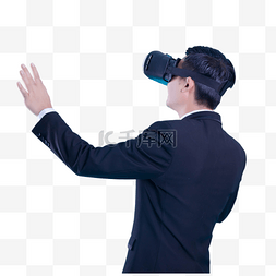 眼镜体验图片_虚拟体验VR眼镜科技人物背影