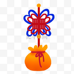 韩国传统花纹彩色绳结和福袋