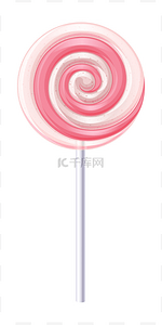 粉色和白色螺旋糖果。草莓棒棒糖.