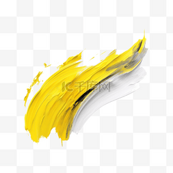 油画简单透明背景笔触黄色