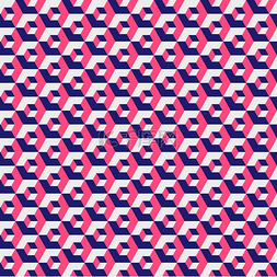 几何无缝图片_几何六边形图案，红色网格纹理。